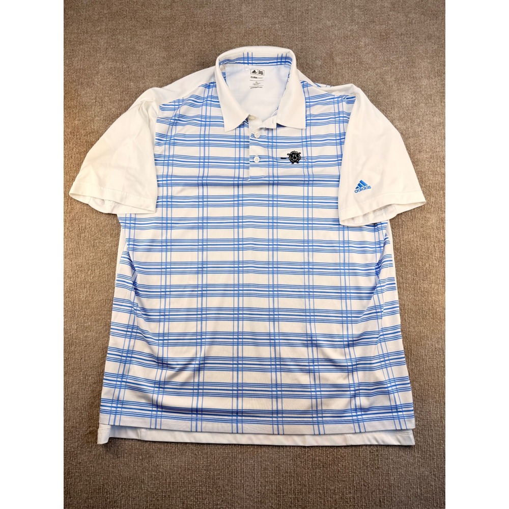 Adidas Black Sheep Golf Club Polo Shirt XL Blue White Plaid Claret Jug
